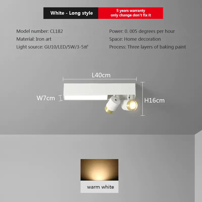Sleek LED Rectangular Ceiling Lamp - Ideal for Study, Dining Room, Bedroom, Corridor, and Balcony