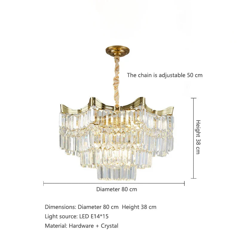 Exquisite Crystal Chandelier for Living Rooms, Bedrooms, and More - Modern French Light Luxury Design