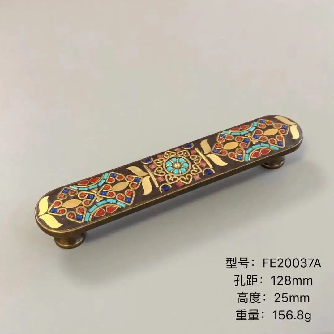 Ethnic Style Brass Art Handles – Vintage Cabinet and Drawer Pulls with Nepalese Craftsmanship