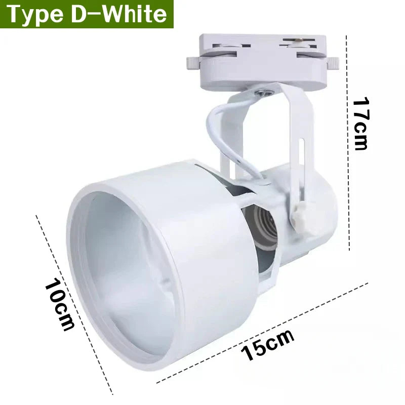 E27 LED Track Light Holder Base - 2-Wire Rotatable Ceiling Rail Lamp Fittings