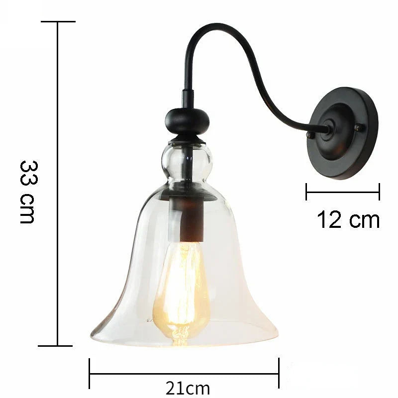 Creative Bell Glass Wall Lamp - Modern Elegance for Bedroom, Living Room, and Aisle