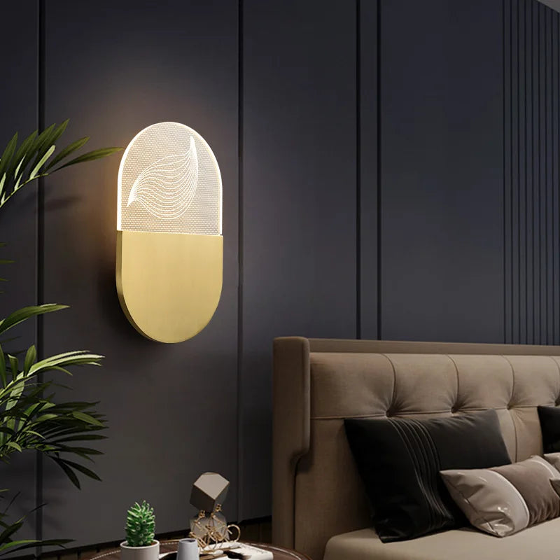 Isabella - Nordic Grade Simple Bedside Lamp Copper Wall Lamp Hotel Room Bedroom Wall Lamp Living Room Study Background Wall Lamp