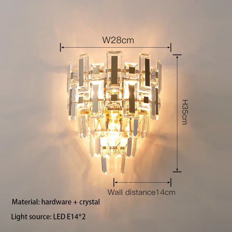 Nora's Crystal Light Luxury Wall Lamp - Elegance for Your Living Spaces