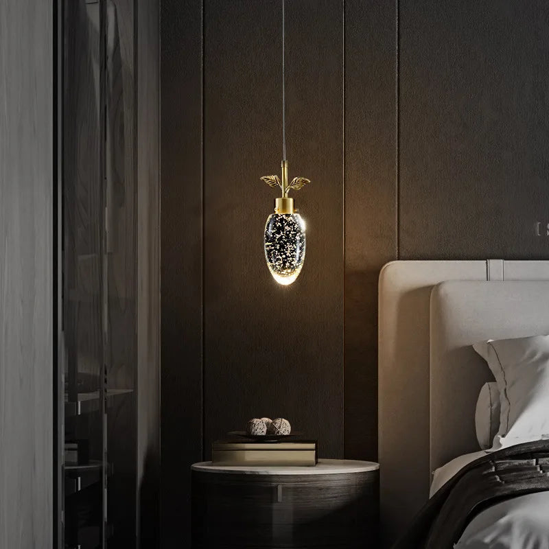 Modern luxury all-copper crystal lamp restaurant LED chandelier Nordic home interior lighting bedroom kitchen Pendant Lights
