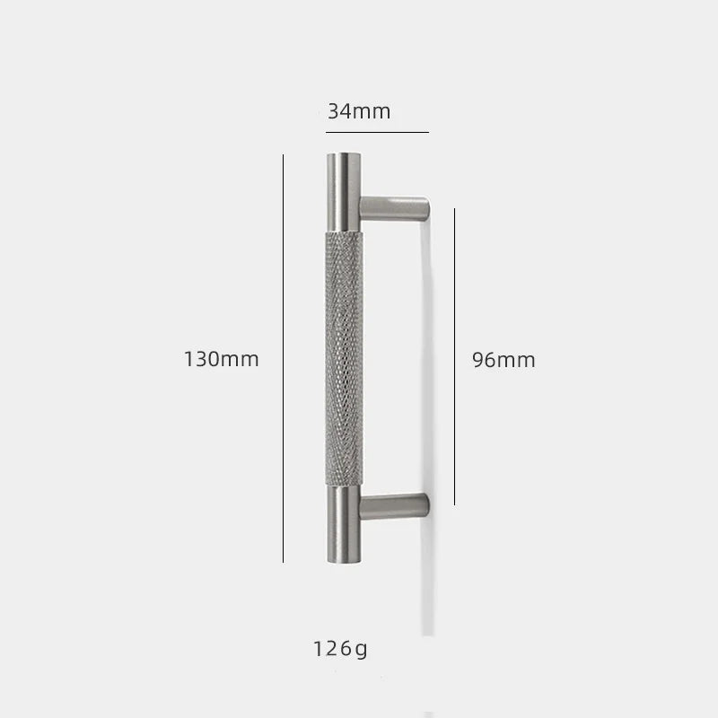 Solid Brass Knurled Cabinet Handles – Brushed Nickel Wardrobe Pulls and Textured Bar Knobs