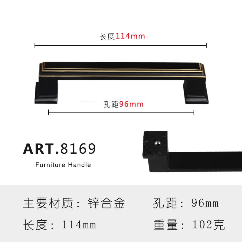 Zinc Alloy Solid Cabinet Door Handles – Modern Minimalist Knobs for Wardrobe and Kitchen Furniture