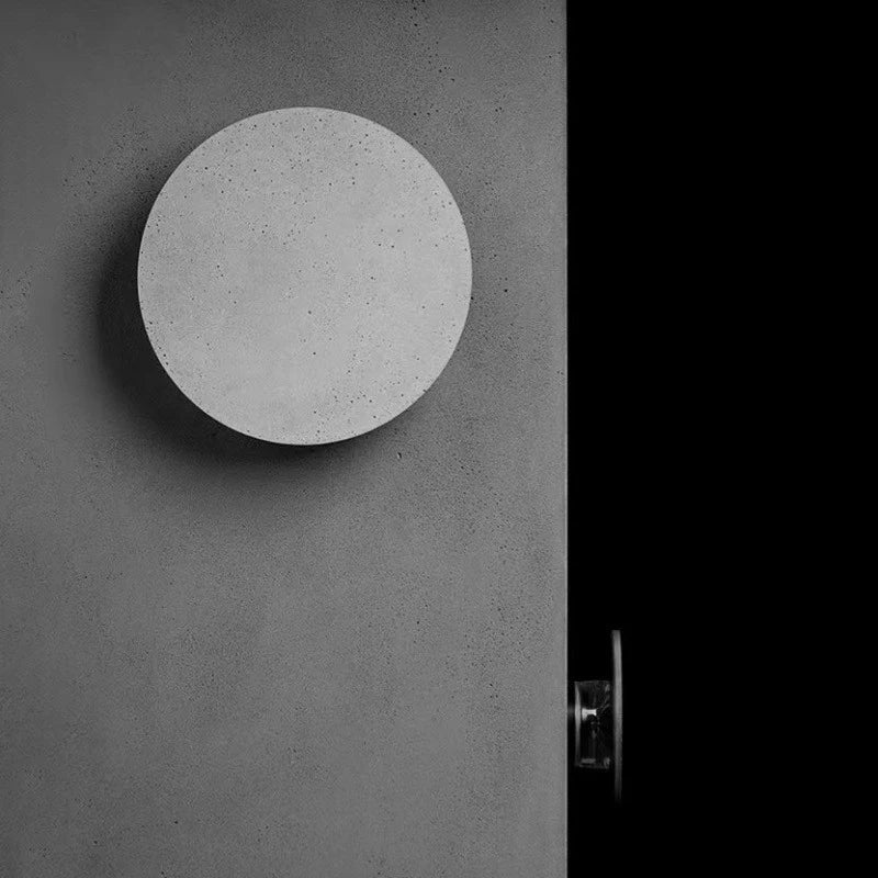 Modern Creative Circular Cement Wall Lamp - Illuminate Your Home with Wabi-Sabi Elegance