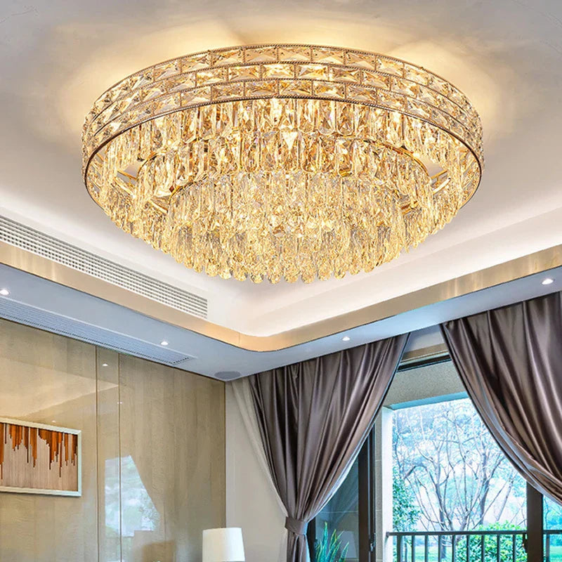 New Modern Crystal Ceiling Lamp - Light Luxury Design for Living, Dining, and Bedroom Spaces