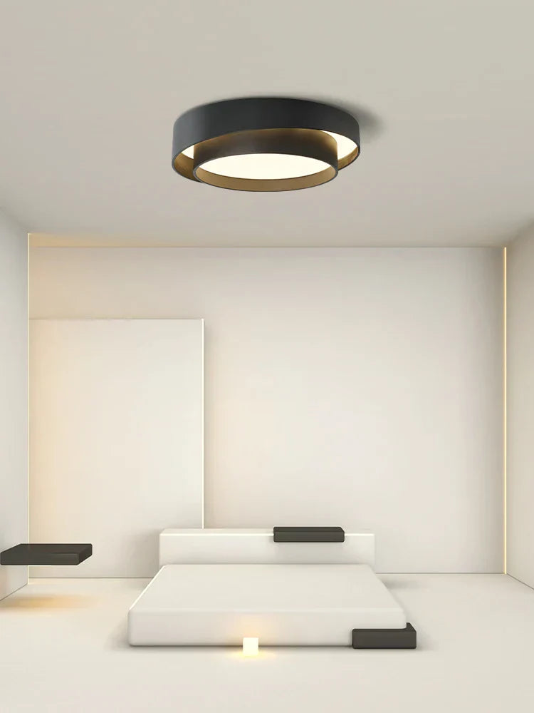 Round Ceiling Lamp - Modern LED Art Ceiling Light - Perfect for Studio, Kitchen, Bedroom, Aisle, Balcony, and Corridor - Designer White Ceiling Lamp