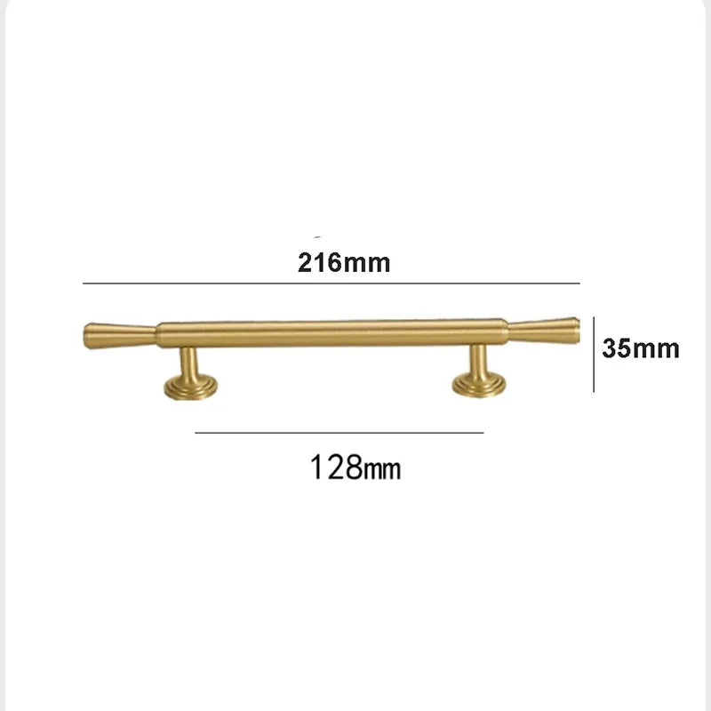 Brushed Gold Brass Cabinet Handles – Modern Knobs and Bar Pulls (50mm-280mm)
