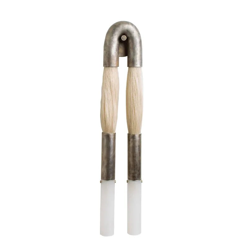 Novelty Wall Lamp - Old Gold, Silver, and Black Metal with Cloth Shade for Dining Room, Bedroom, Foyer, Aisle Lighting Sconce, G9 Bulb, and White Acrylic
