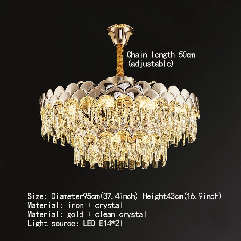 New Design Modern Luxury Golden Chandelier - Opulent Illumination for Bedrooms, Halls, and Dining Spaces