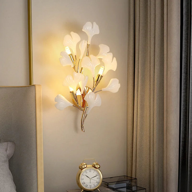 Nordic Wall Lamp - Ginkgo Leaf Design for Guest Rooms, Bedrooms, Kitchens, Restaurants, and Home Decoration