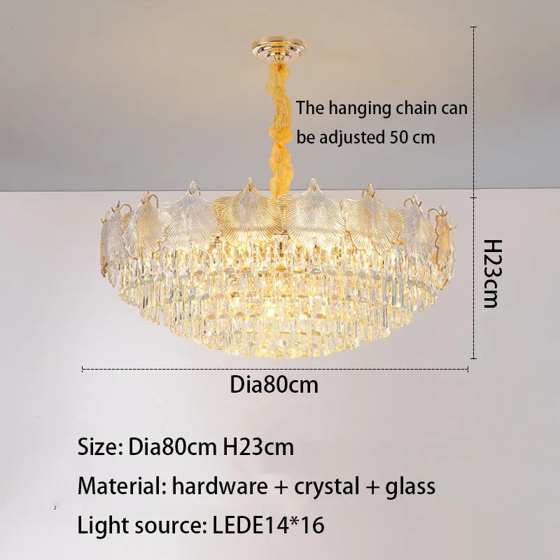 Elegant Crystal Ceiling Chandelier with LED Lighting - Luxury Home Decoration for Living Rooms, Bedrooms, and Restaurants