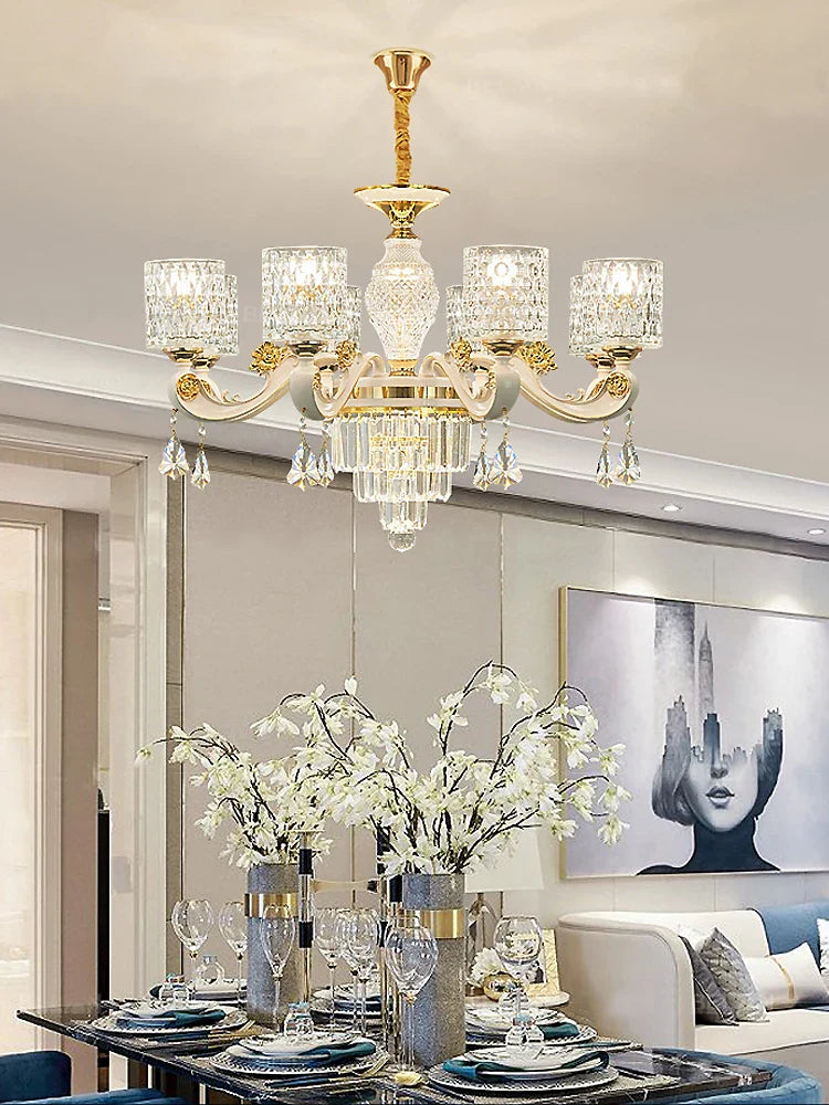 New European Style Crystal Ceiling Chandelier - Modern Luxury for High-Class Interiors