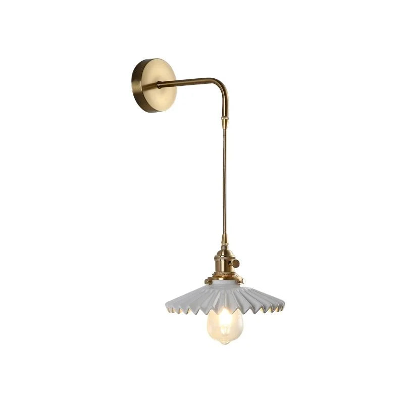 Modern Glass Wall Sconce Light Fixture - Elegant Bedroom, Restaurant, and Corridor Decor with Copper Flower Plug