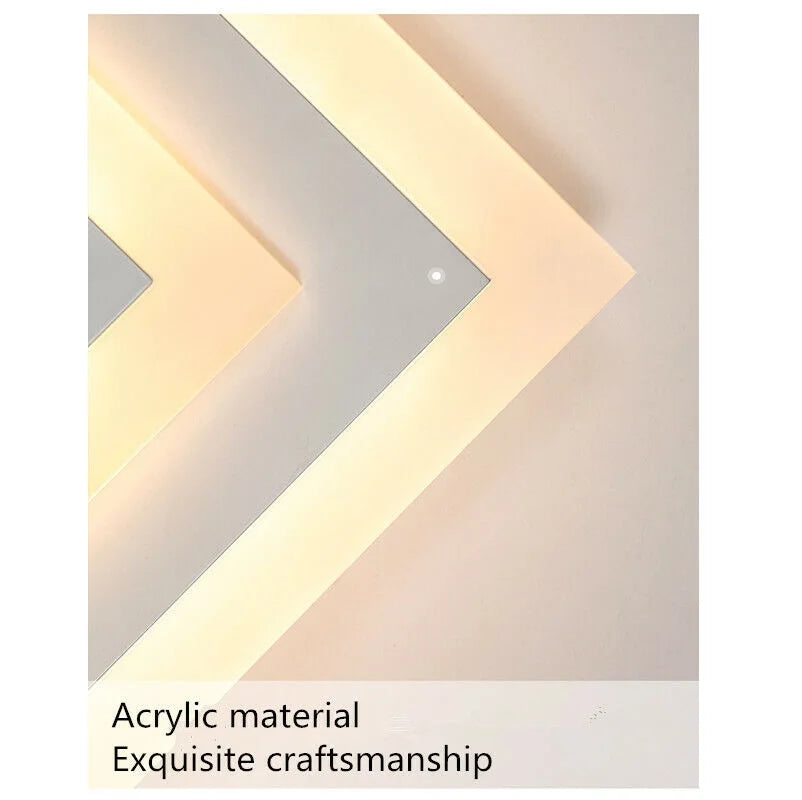 Elegant LED Acrylic Ceiling Light - Dimmable Lighting Fixture for Living Room, Bedroom, and More