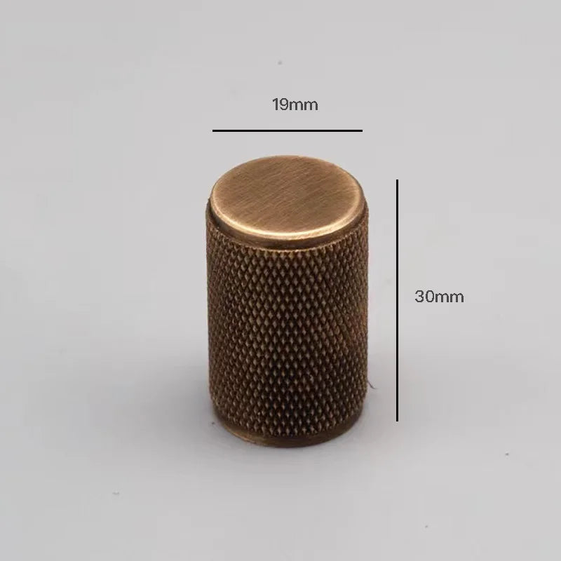 Gold and Bronze Knurled Brass Knobs – Modern Single-Hole Cabinet and Drawer Pulls