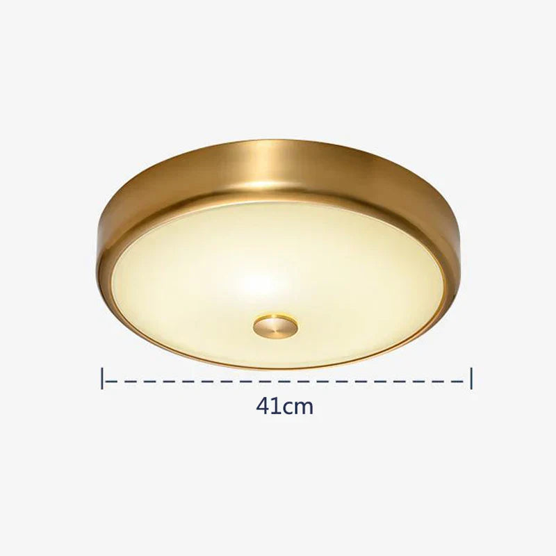 Contemporary Round Glass Shade Ceiling Lights - LED Lighting for Living Rooms, Bedrooms, Restaurants, Aisles, and Corridors, Featuring Brass Finish