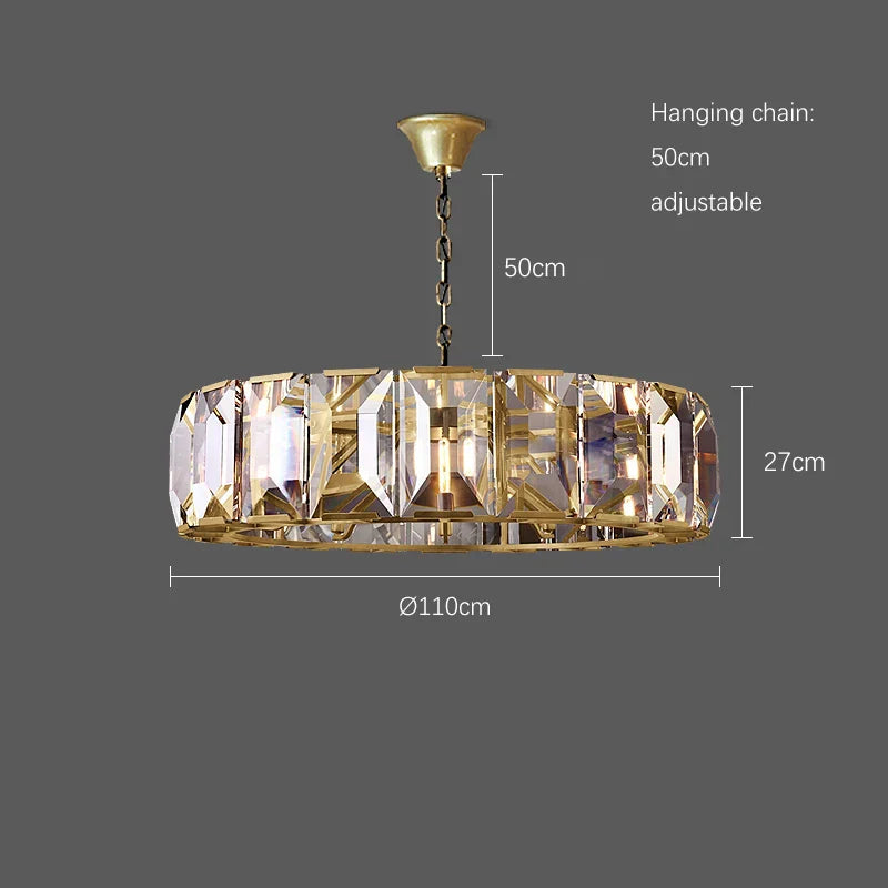 Timeless Classic American LED Crystal Chandelier - Available in Gold, Silver, and Black Finishes, Perfect for Dining Rooms