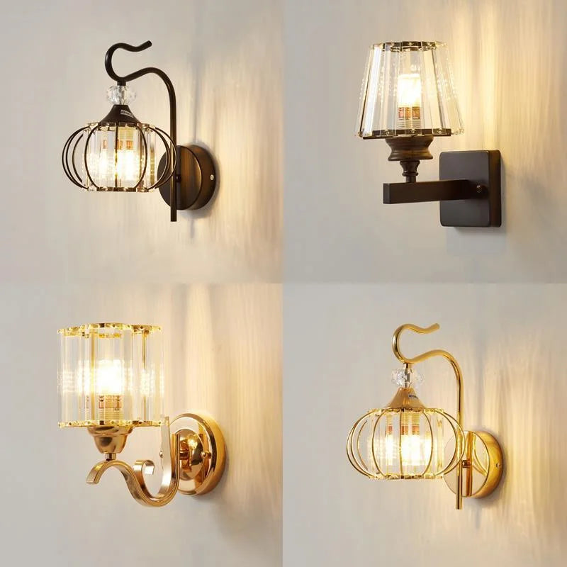 New Modern Simple Bedroom Bedside Lamp - Crystal Wall Lamp for Eye Protection in Living Rooms, Studies, Corridors, and Stairwells