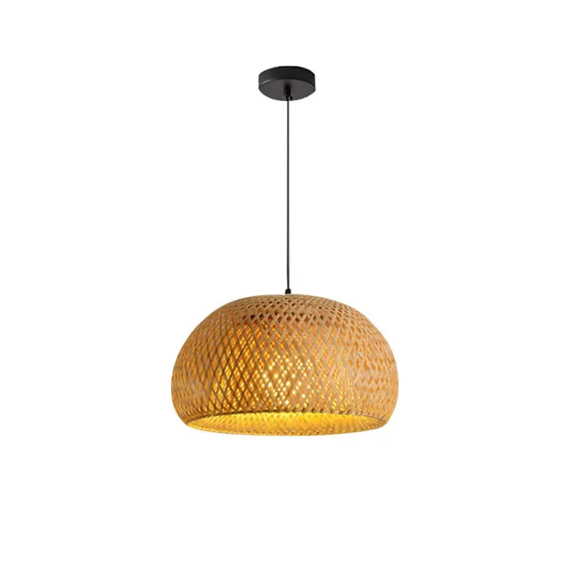 Zen Bamboo and Rattan Woven Chandelier - Exquisite Lighting for Chinese and Southeast Asian-Inspired Spaces