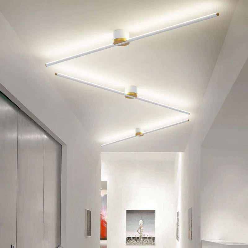 Modern LED Simple Long Strip Ceiling Light - Indoor Lighting Fixture for Bedroom, Hall, Balcony, Aisle, Entrance - Lustre Home Fashion Chandelier