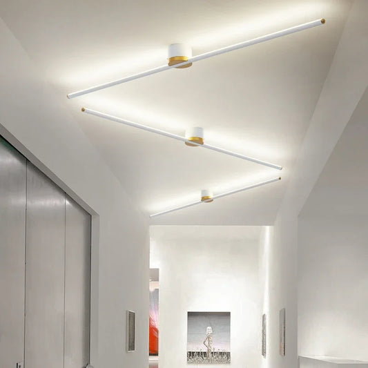 Modern LED Simple Long Strip Ceiling Light - Indoor Lighting Fixture for Bedroom, Hall, Balcony, Aisle, Entrance - Lustre Home Fashion Chandelier
