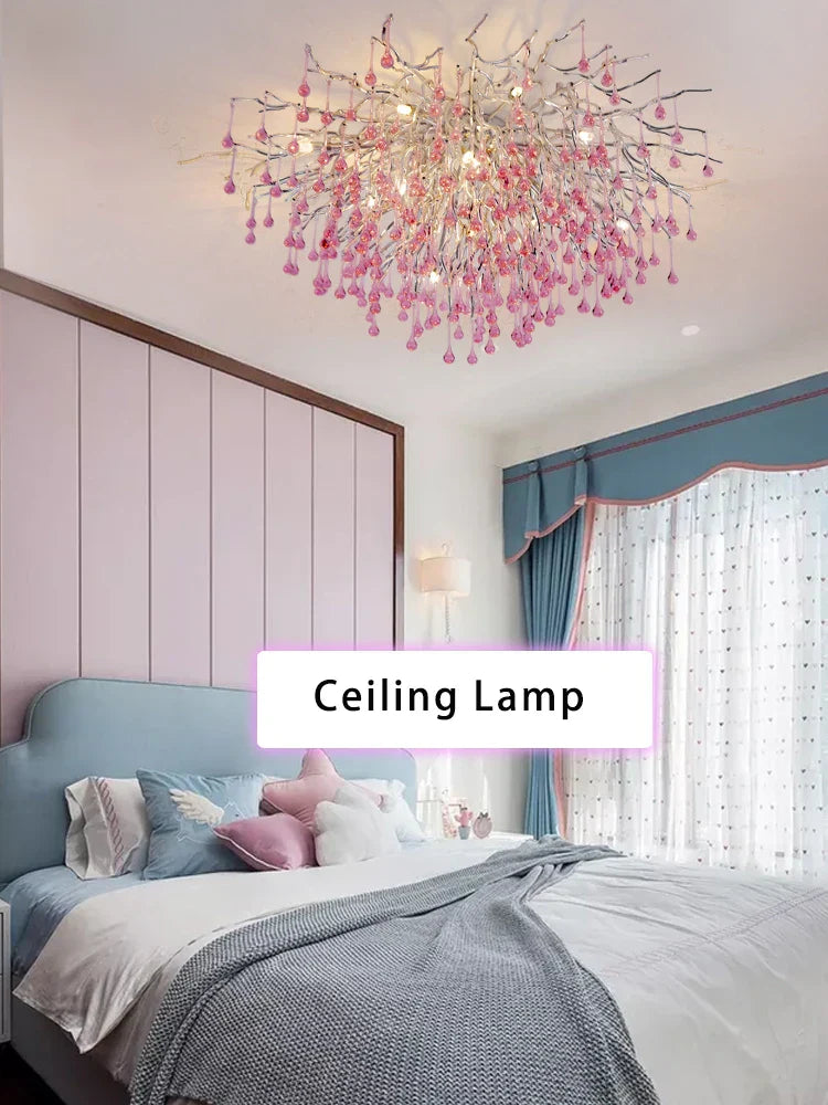Creative Tree Branch Chandelier - Illuminate Your Bedroom or Girl's Room with Whimsical Charm