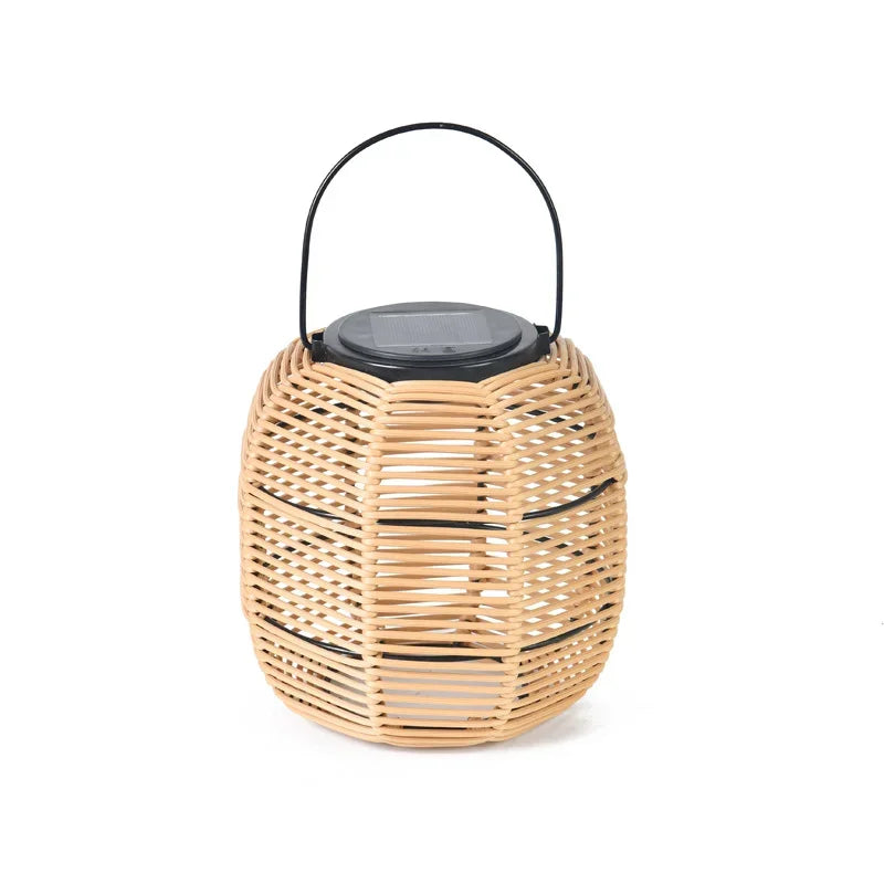 Imitation Rattan Solar Landscape Lamp - Waterproof Yard Lantern for Outdoor Decor
