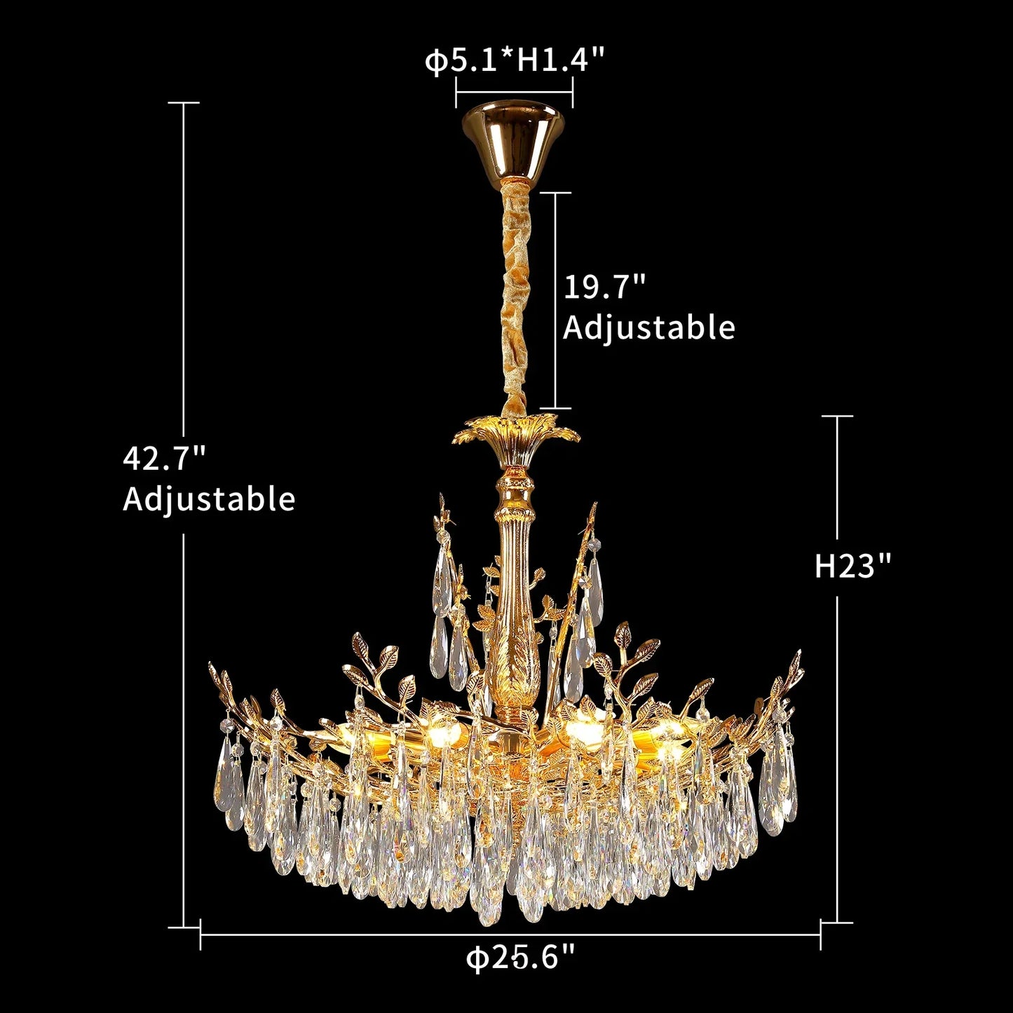 Camille Gold Branch Crystal Chandelier