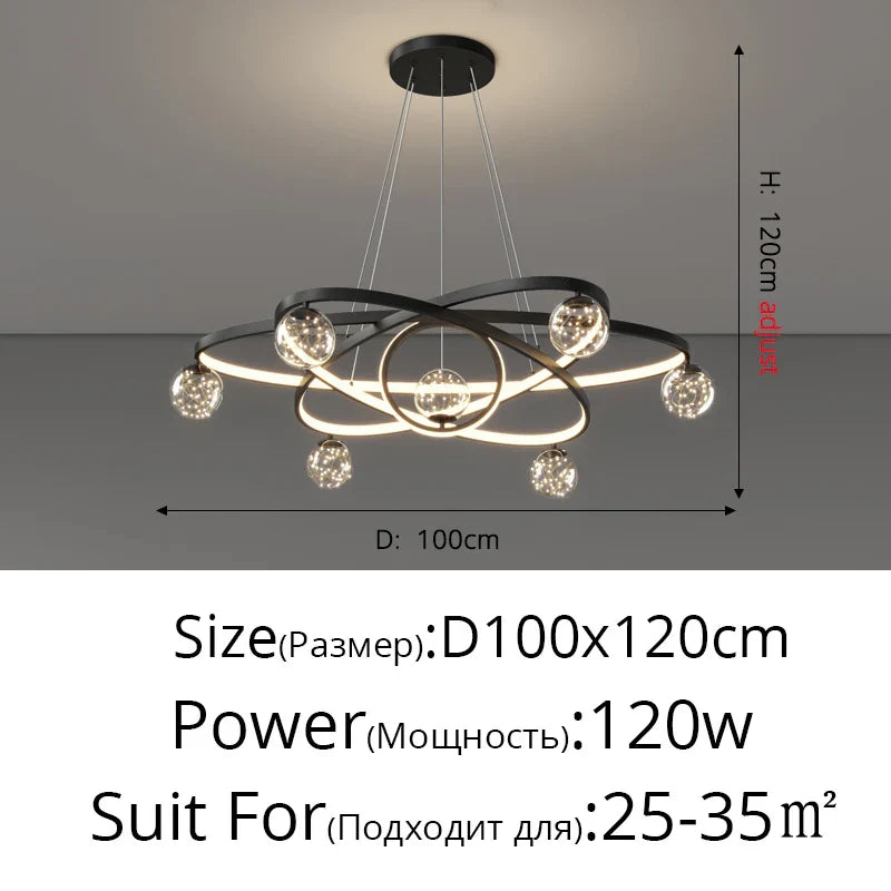 Nordic Minimalist Chandelier - Starlit Elegance for Dining, Bedroom, and Living Spaces