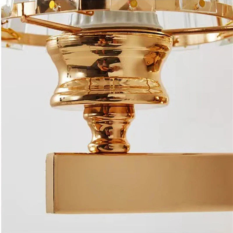 Modern Luxury Gold Wall Lamp - Nordic Creative Crystal Sconce for Living Room, Hallway, Bedside, and Indoor Decoration with Metal LED Wall Light