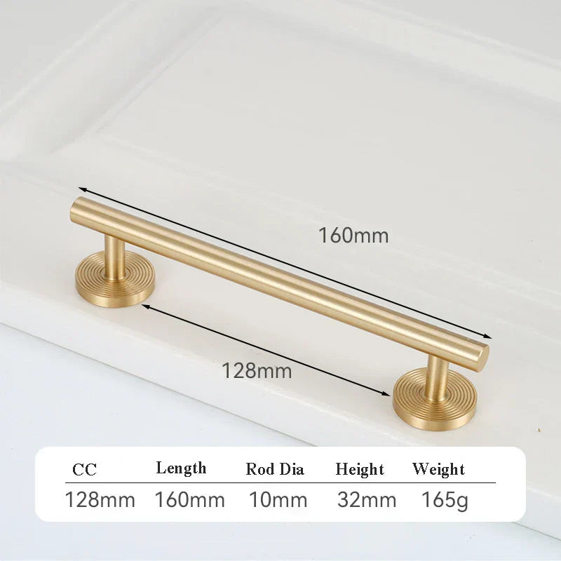 France Satin Gold Cabinet Handles – Solid Brass Kitchen Drawer Knobs and Door Pulls (130mm-510mm)