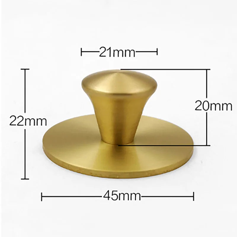 Single Hole Brass Knobs with Round Mat – Gold Cabinet and Drawer Pulls for Furniture (21mm/25mm)