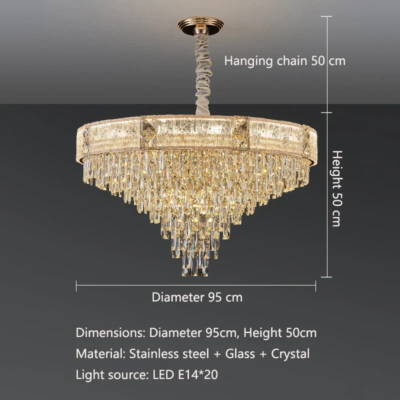 High-End Crystal Chandelier - Elegance and Artistry for Villa Living Spaces