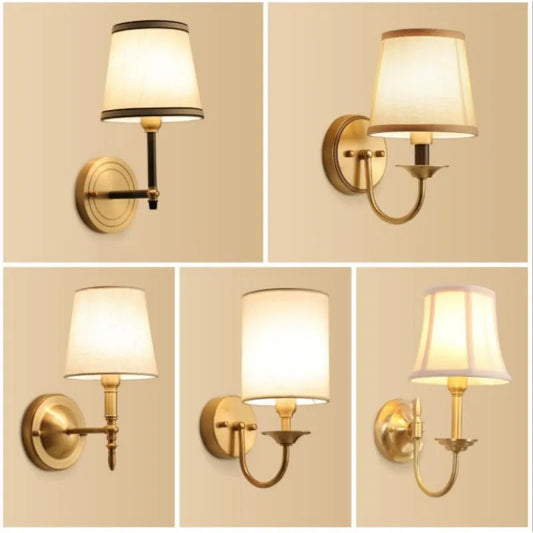 Eleanor - Full Copper American Wall Lamp Bedroom Bedside Lamp European Lighting Modern Simple Living Room Creative Corridor