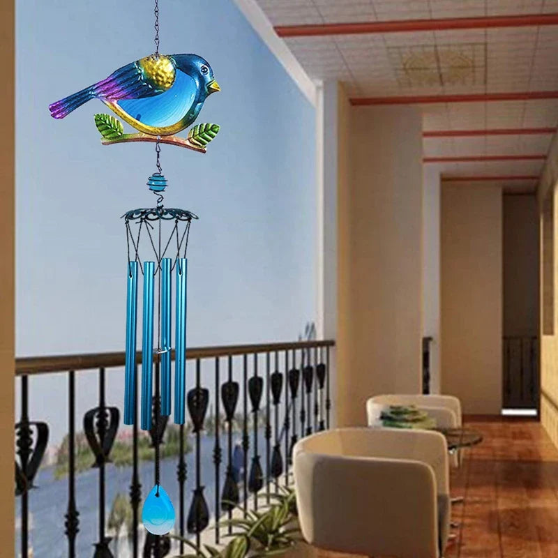 Wind Chimes Outdoor Indoor Decor Windchime, Mobile Romantic Blue Bird Wind Chimes For Home Festival Garden Decoration
