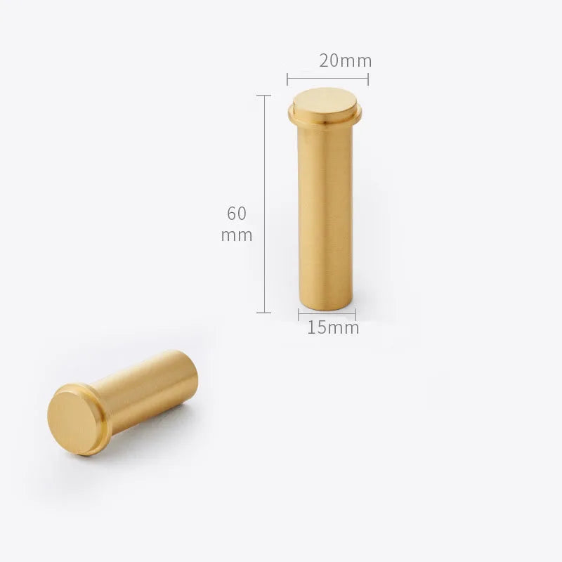 2pcs Simple Brass Wall Hooks – Gold Coat, Key, and Bag Holders for Home Storage