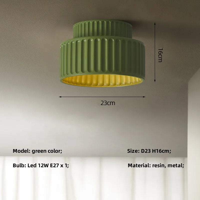 Nordic Creamy Wabi-Sabi Style LED Ceiling Lights - Illuminate Your Corridor and Bedroom with Subtle Elegance