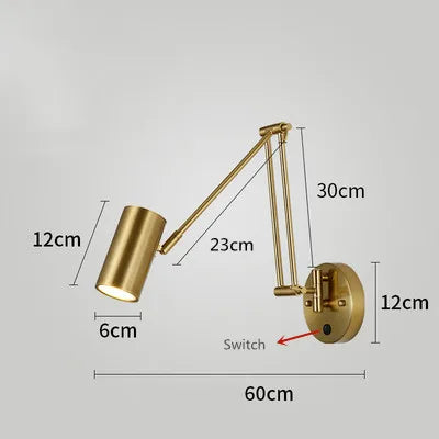 Modern Adjustable Wall Lamps - Swing Long Arm Design with Internal Wall Switch for Household Bedside Lighting, Enhance Your Decor with Stylish Sconce Lights