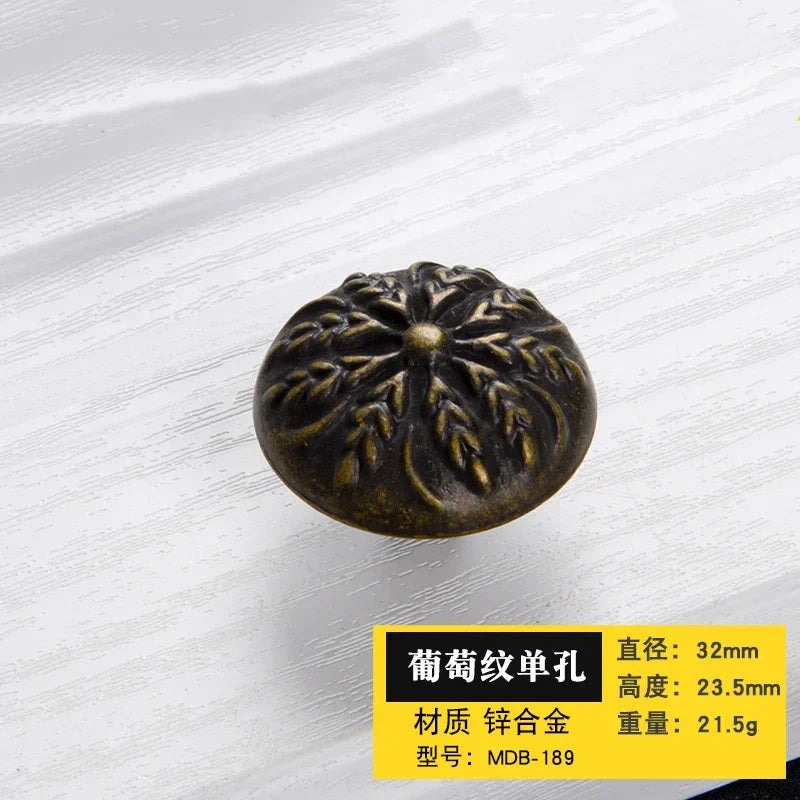 Antique Bronze Cabinet Handles - Retro Drawer Pulls, Vintage Zinc Alloy Kitchen Hardware for Furniture, Dresser, and Locker
