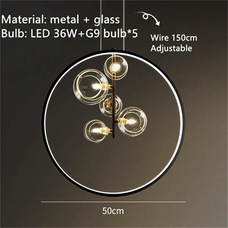 Designer Bubble Ball Chandelier - Nordic Glass Lighting for Dining, Living Room, and Bar