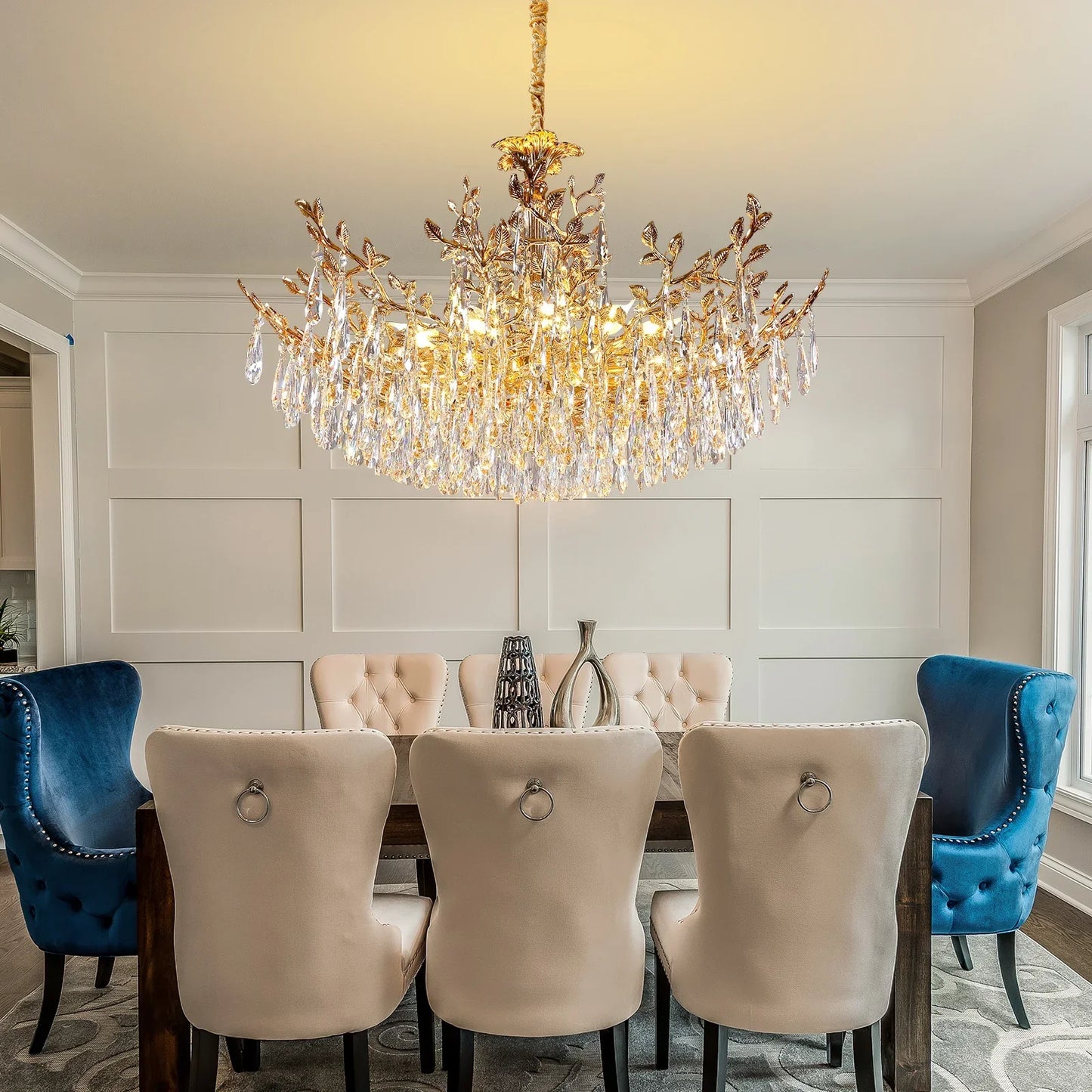 Camille Gold Branch Crystal Chandelier