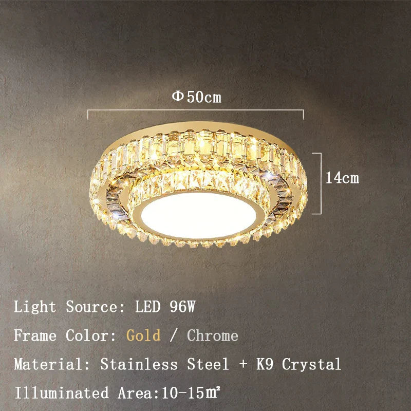 Modern LED Crystal Ceiling Lights - Contemporary Elegance for Bedrooms and Beyond