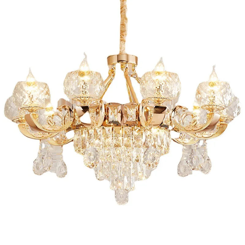 Grand European Style Crystal Pendant Lamp - High-Grade Luxury for Living Rooms, Dining Areas, and Bedrooms