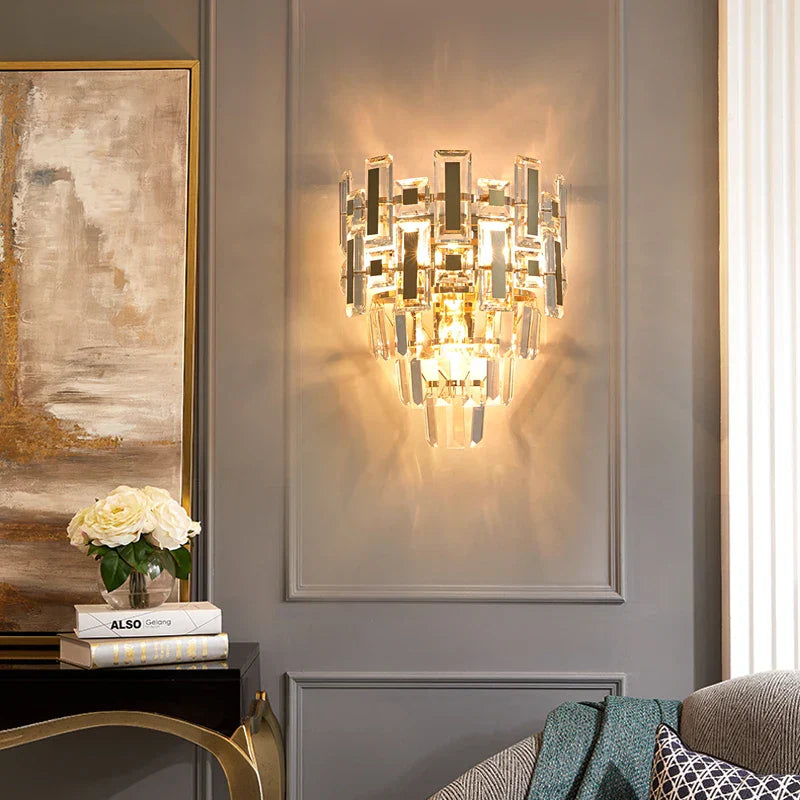 Nora's Crystal Light Luxury Wall Lamp - Elegance for Your Living Spaces