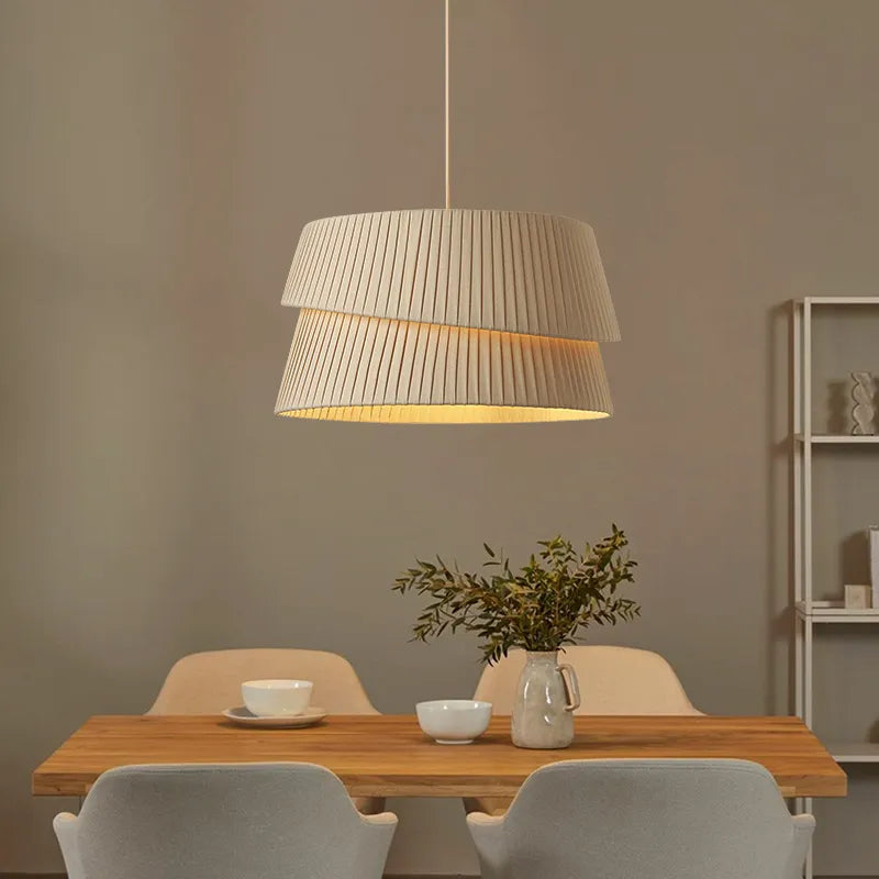 Nordic Minimalist Handmade Fabric Pendant Lamp - Warm and Romantic Lighting for Living Rooms and Bedrooms
