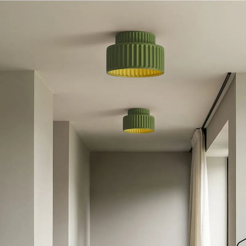 Nordic Creamy Wabi-Sabi Style LED Ceiling Lights - Illuminate Your Corridor and Bedroom with Subtle Elegance