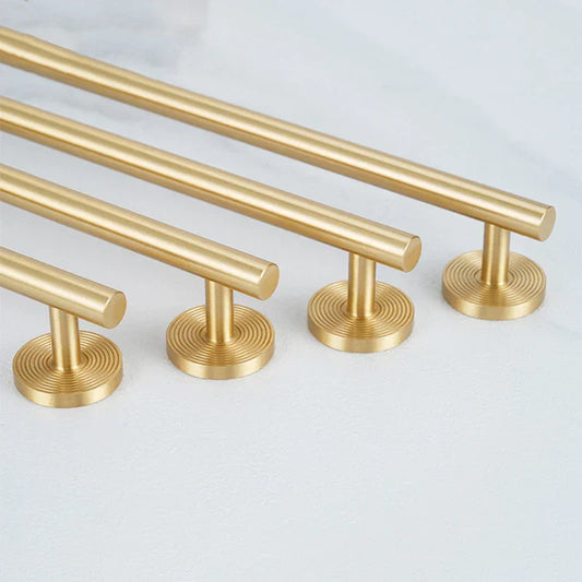 France Satin Gold Cabinet Handles – Solid Brass Kitchen Drawer Knobs and Door Pulls (130mm-510mm)